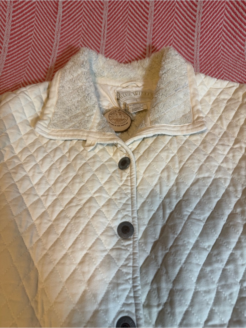 Blue Willi’s Cream Quilted Button-Front Jacket